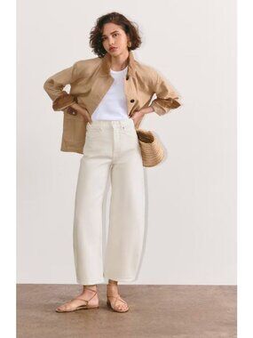 Everlane The Way-High Curve Jean Calico Ecru Size 25R 27" Inseam NWT